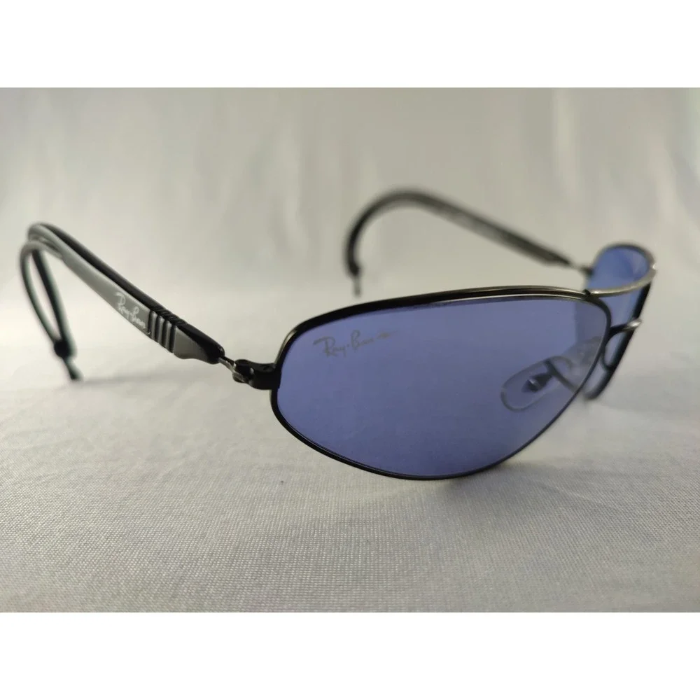 Vintage B&L‎ Ray-Ban W1739 Sport Series 3 Sunglasses Black Blue Lens Mint